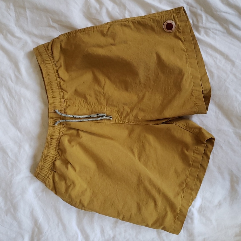 Mollusk Vacation Trunks Mustard Yellow Size Medium Shorts
